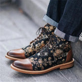 Stylish Martin Boots with Round Head and Durable Artificial PU Sole - Himpall